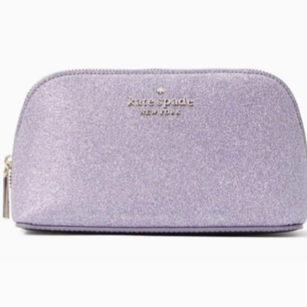 Kate Spade Tinsel small dome cosmetic case/makeup bag Lilac Frost (purple)
